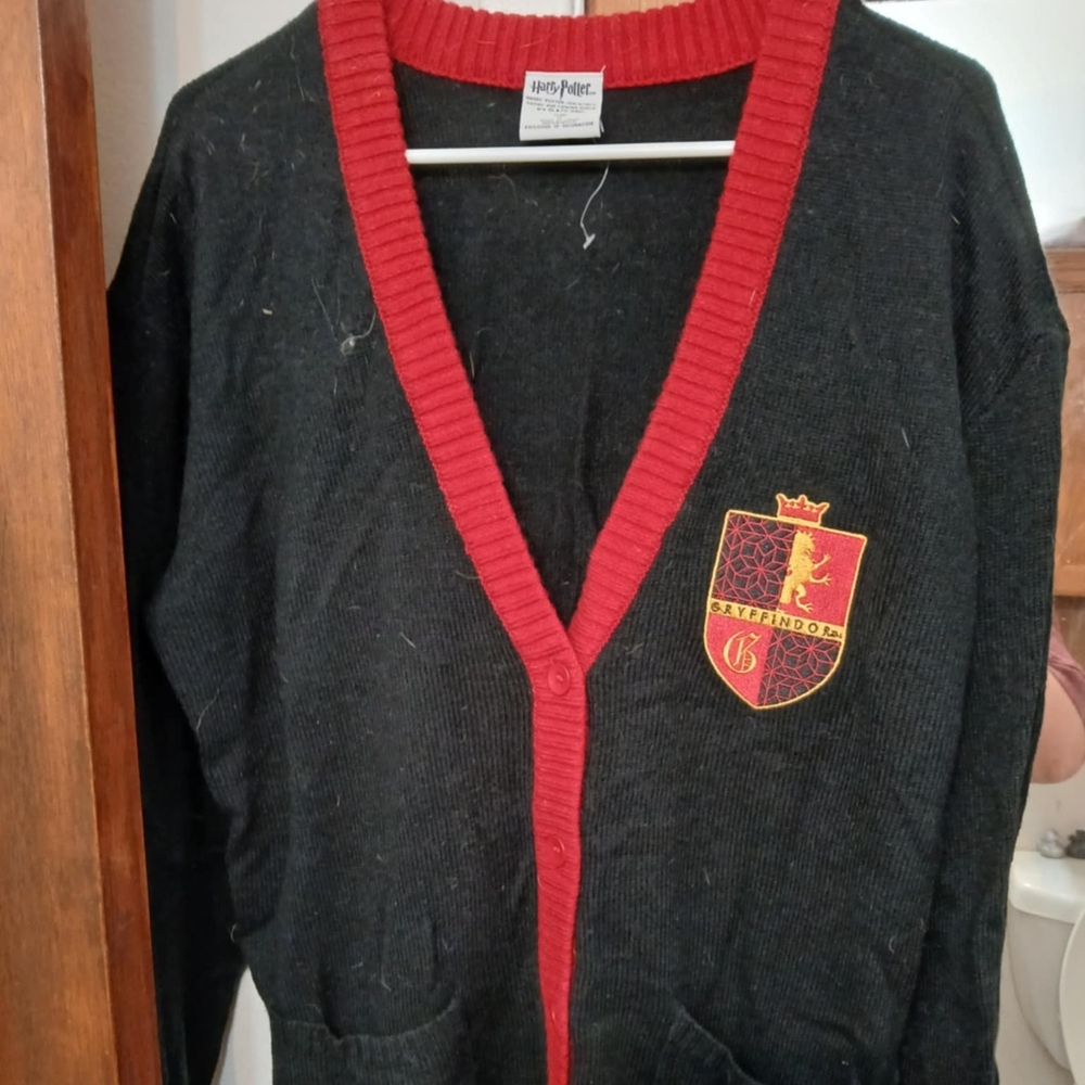 Harry Potter Black and Red Gryffindor Cardigan Sweater